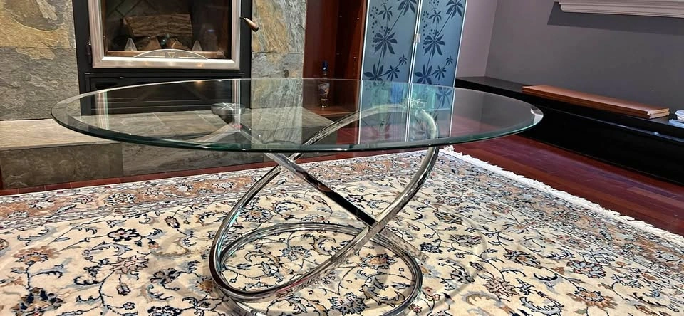 Staging - Modern Glass and Chrome Coffee Table