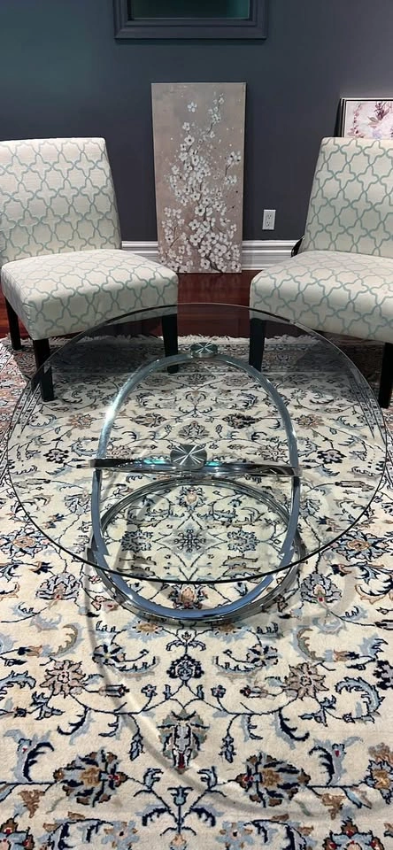 Staging - Modern Glass and Chrome Coffee Table - photo 2
