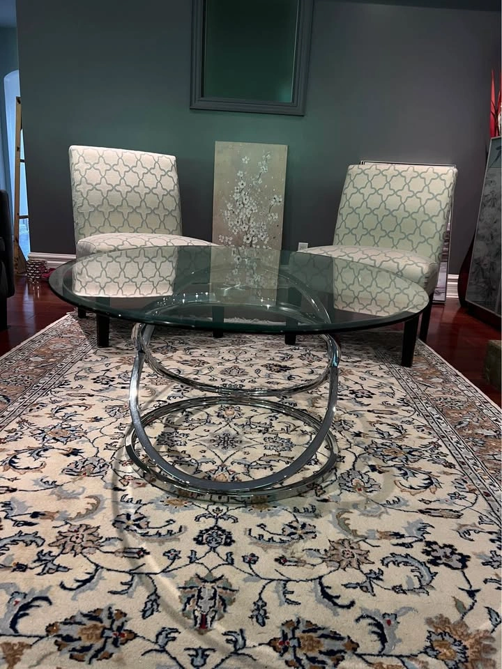 Staging - Modern Glass and Chrome Coffee Table - photo 3