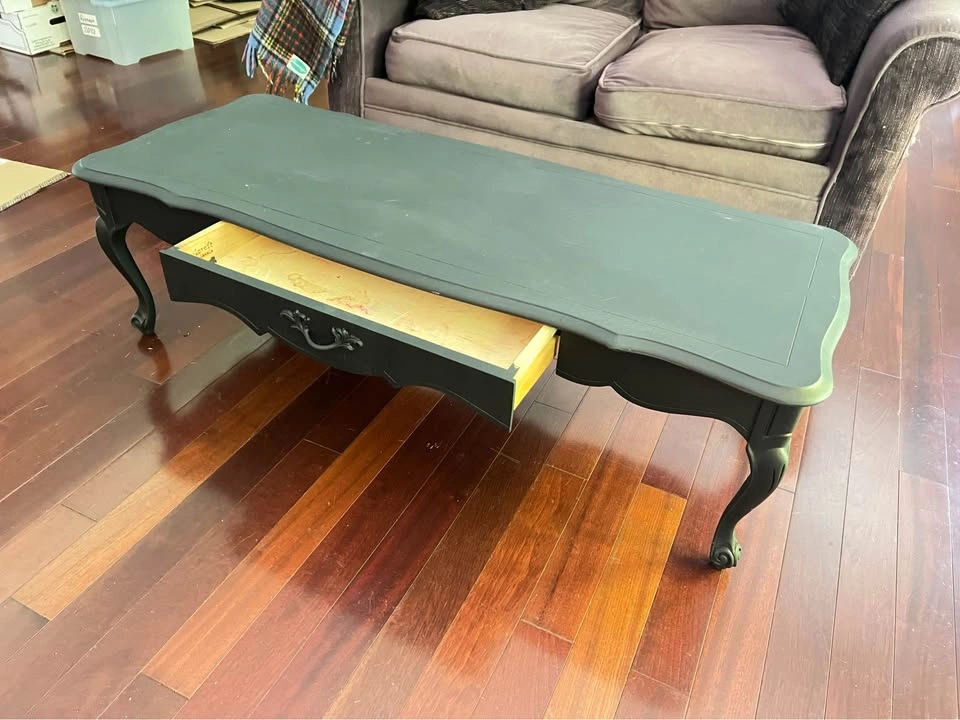 Painted Black Deilcraft French Provincial Coffee Table - photo 2