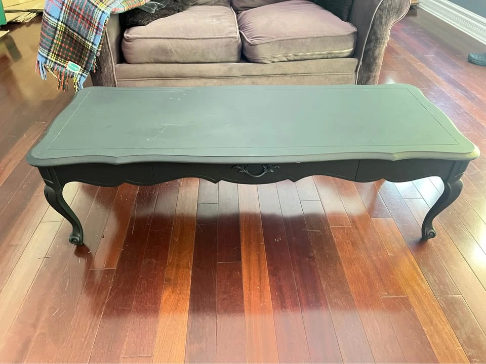 Painted Black Deilcraft French Provincial Coffee Table - photo 3