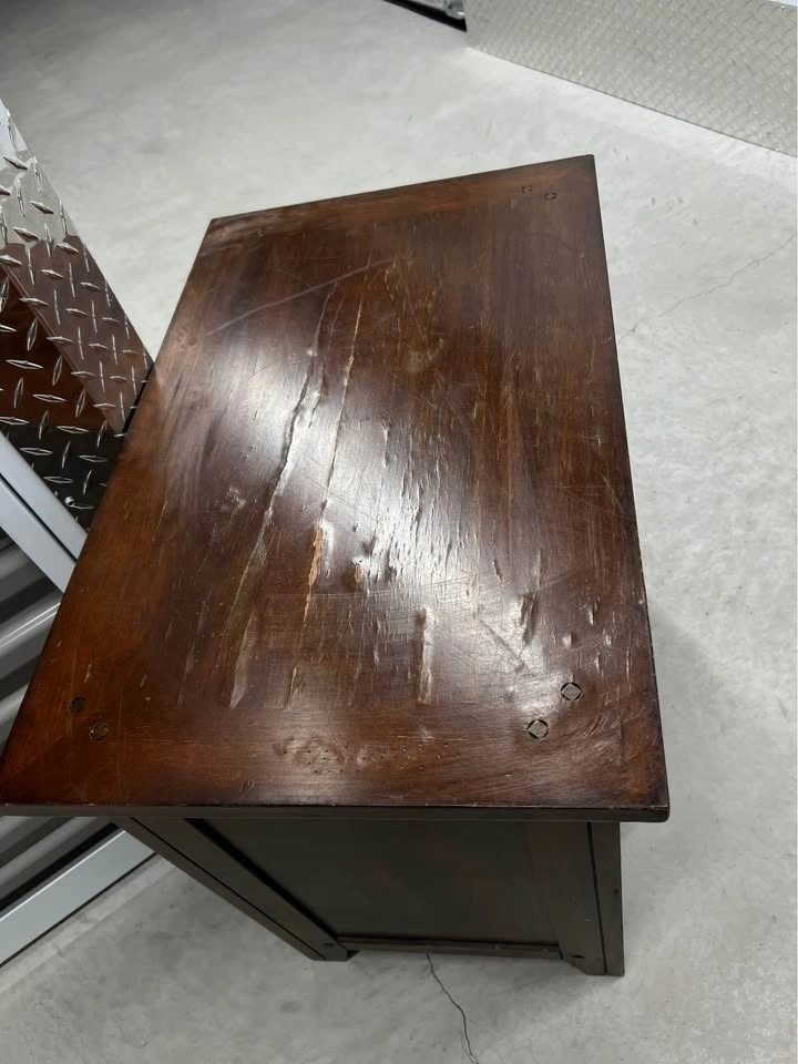 Solid Wood Side Table with Cabinet and Drawers - photo 3