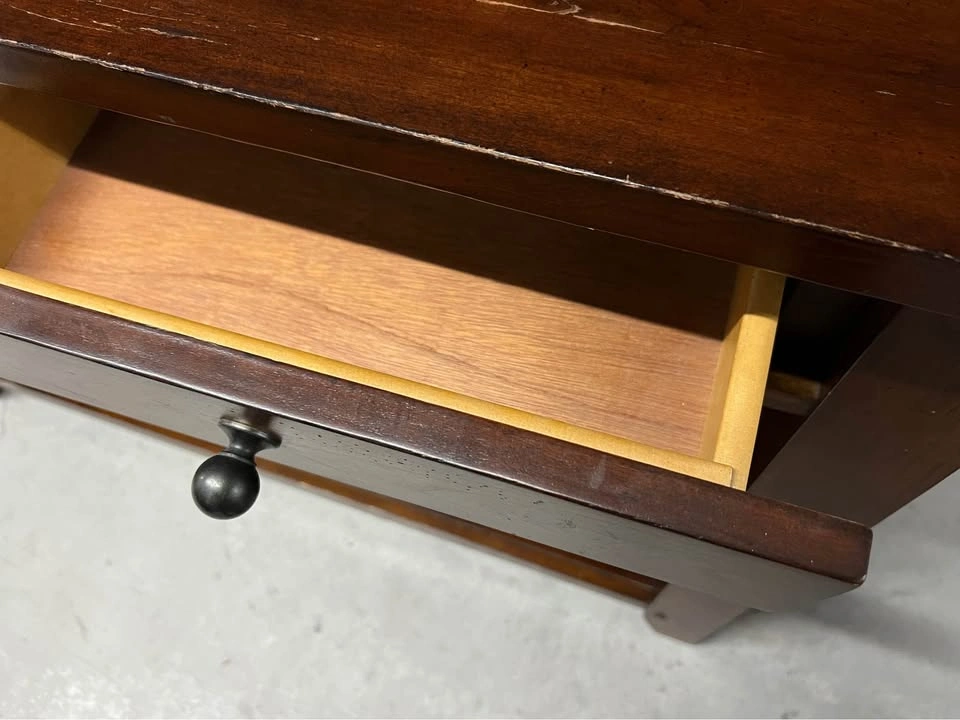 Solid Wood Side Table with Cabinet and Drawers - photo 4