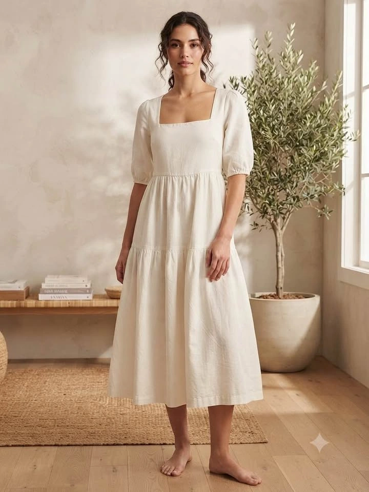 Little Mountain Midi White Dress size S