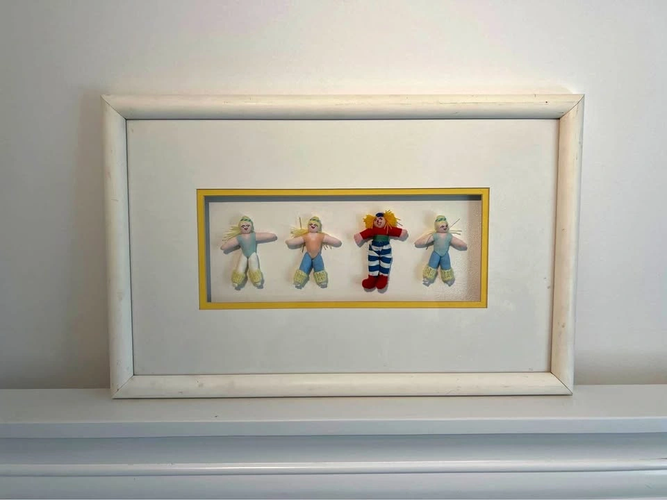 Staging- Framed 3D Fabric Doll Wall Art