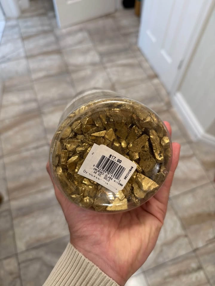 Decorative Gold Crushed Glass 4-10mm - photo 2
