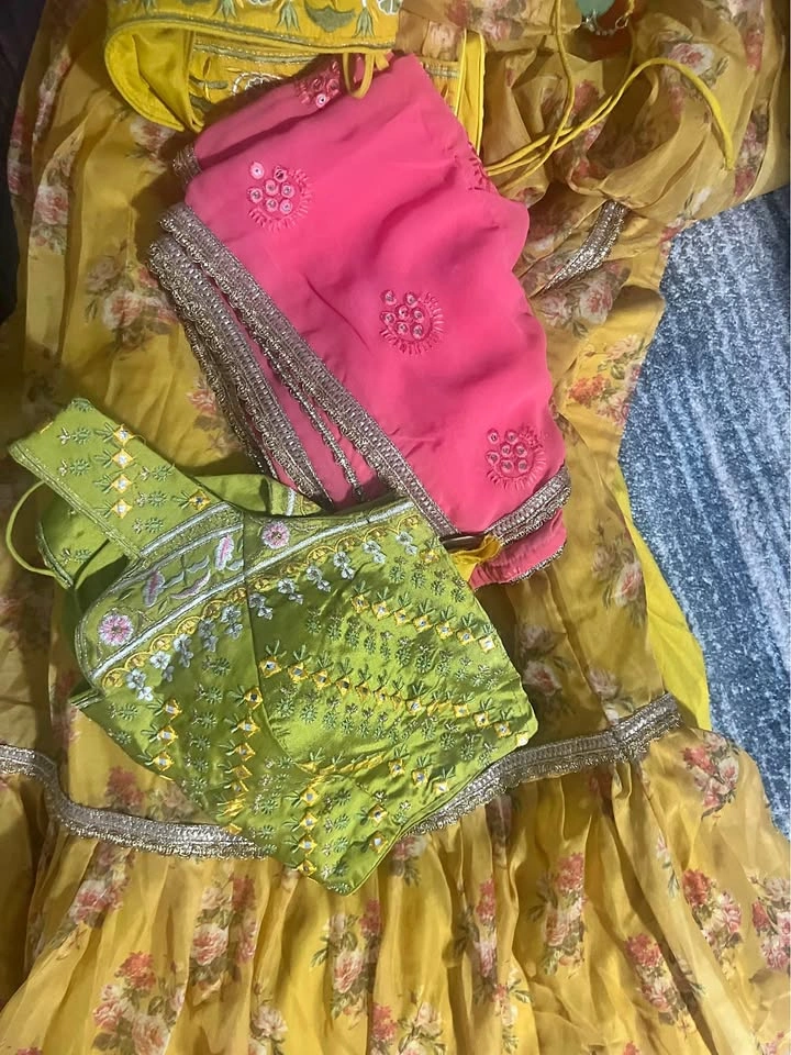 3-Piece Floral Lehenga Choli Set