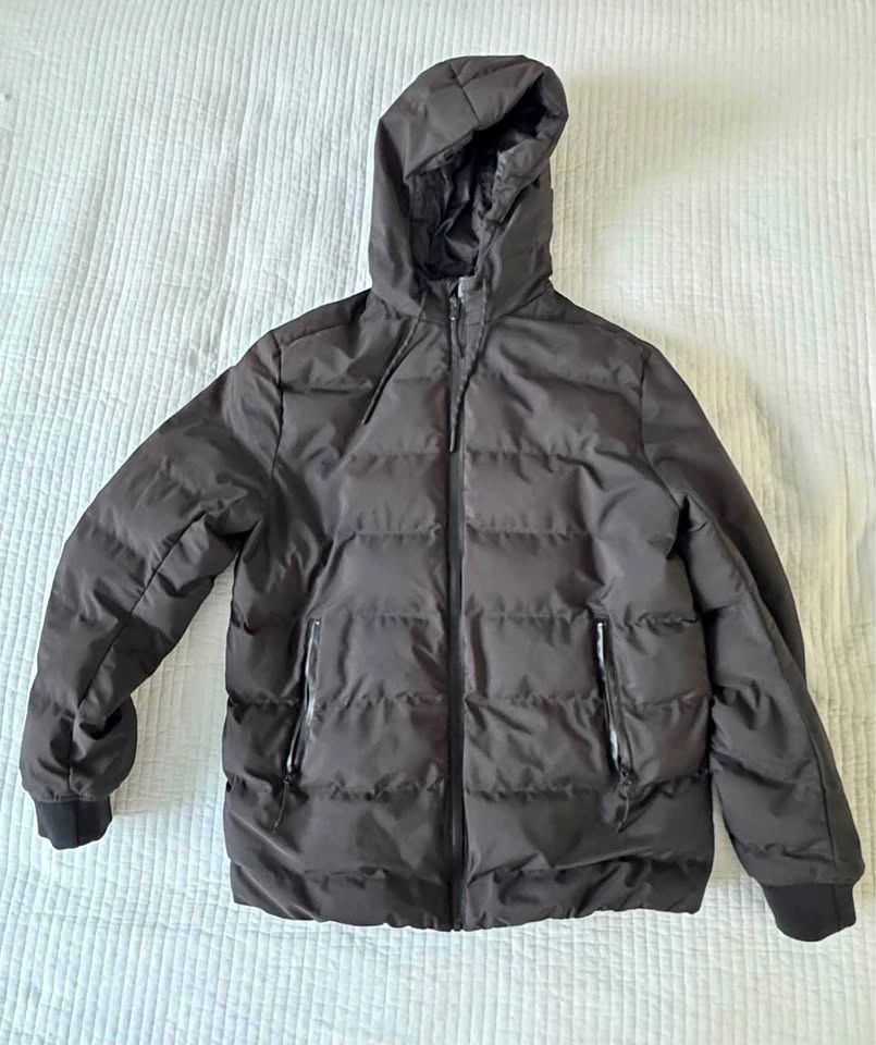 H&M Black Hooded Puffer Jacket Size S