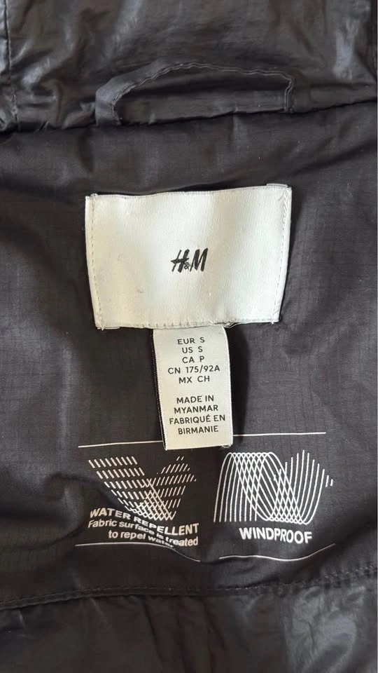 H&M Black Hooded Puffer Jacket Size S - photo 3