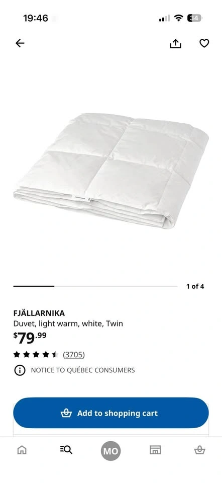 FJÄLLARNIKA Duvet, light warm, white, Twin - photo 3