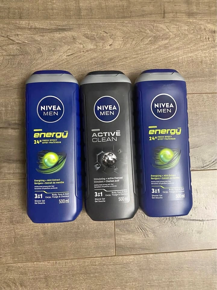 3X Nivea Men Shower Gel Set - Energy and Active Clean