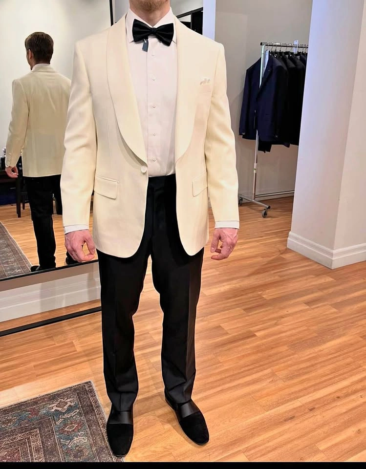 Off white tuxedo jacket