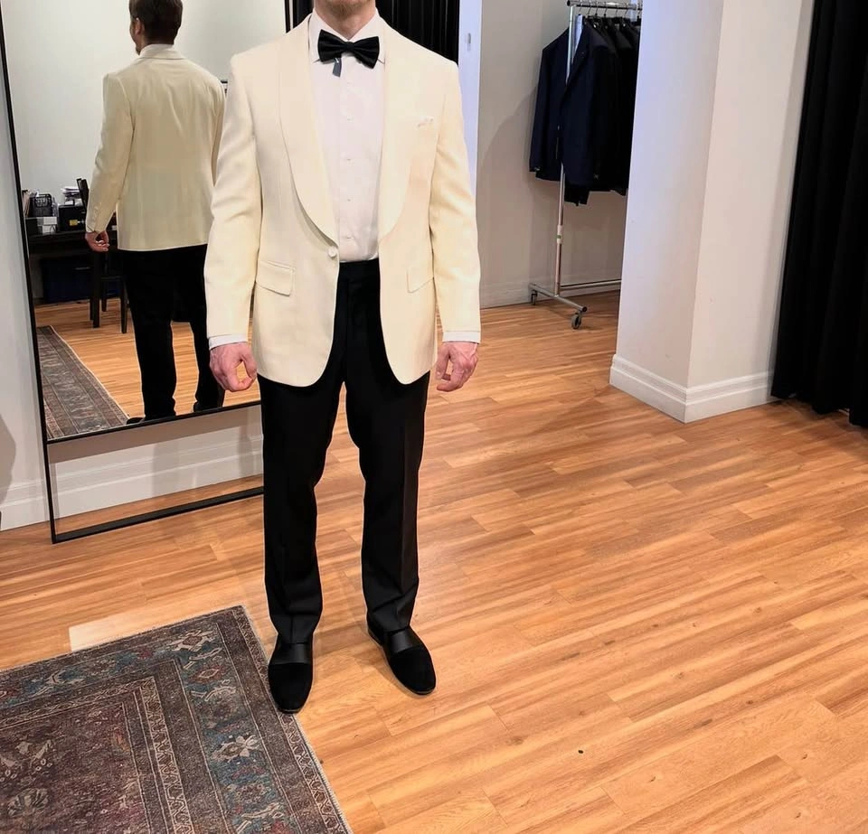 Off white tuxedo jacket - photo 2