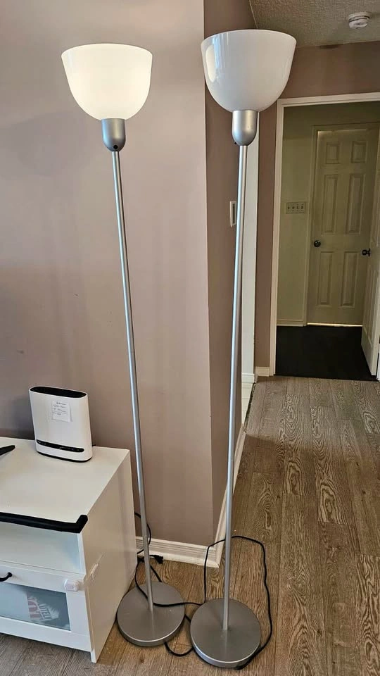 Pair of Silver Floor Lamps