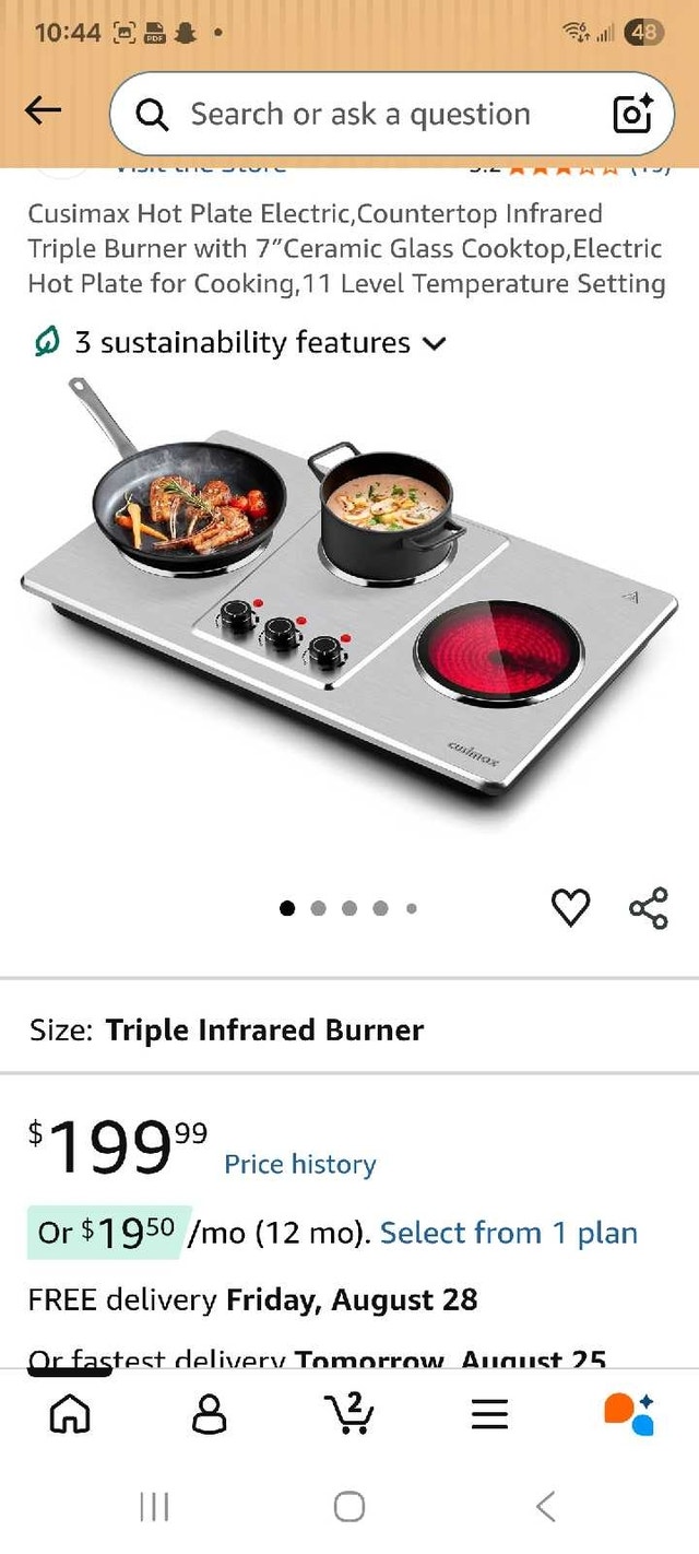 Cusimax Triple Burner Hot Plate