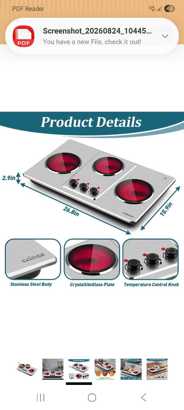 Cusimax Triple Burner Hot Plate - photo 3