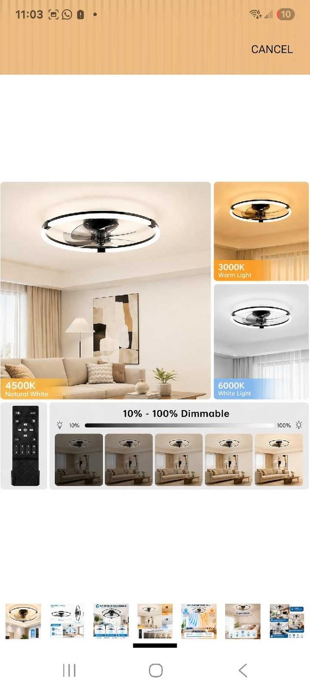 Modern LED Flush Mount Ceiling Fan with Remote - photo 3