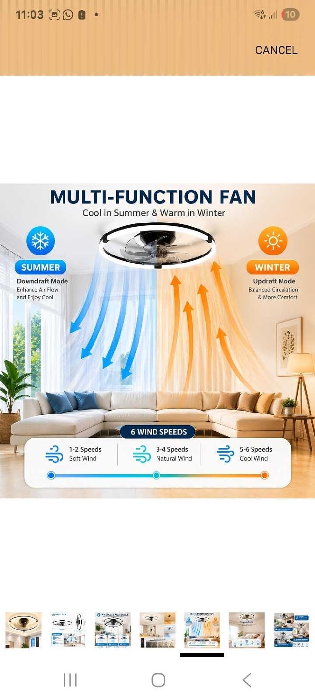 Modern LED Flush Mount Ceiling Fan with Remote - photo 4