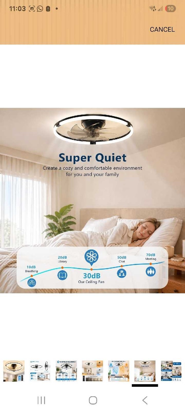 Modern LED Flush Mount Ceiling Fan with Remote - photo 5