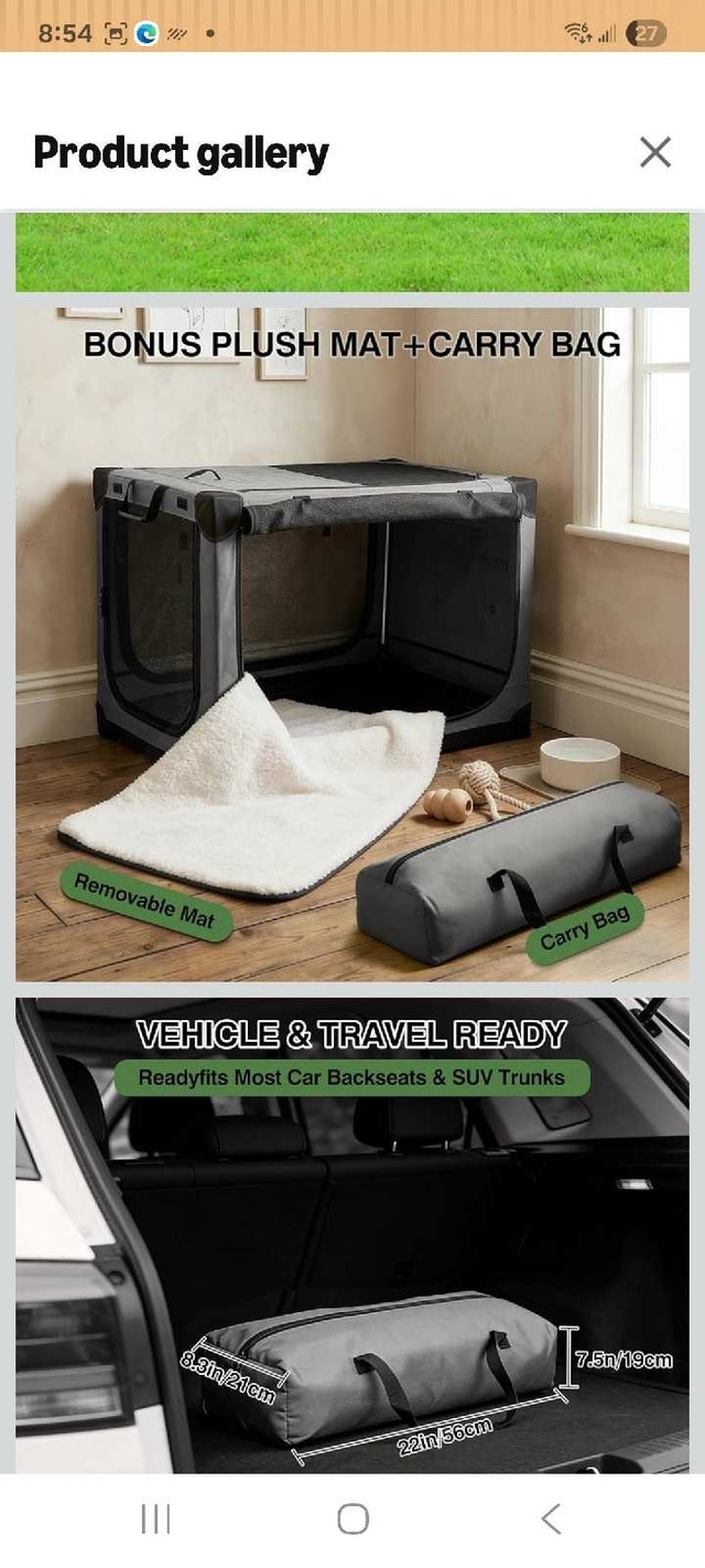 Veraste 30 inch Portable Soft Dog Crate - photo 3