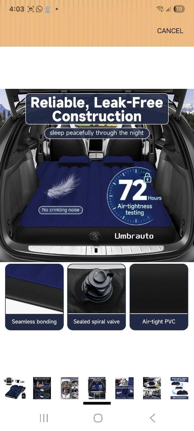 NEW IN BOX Umbrauto Tesla Model Y Air Mattress - photo 4