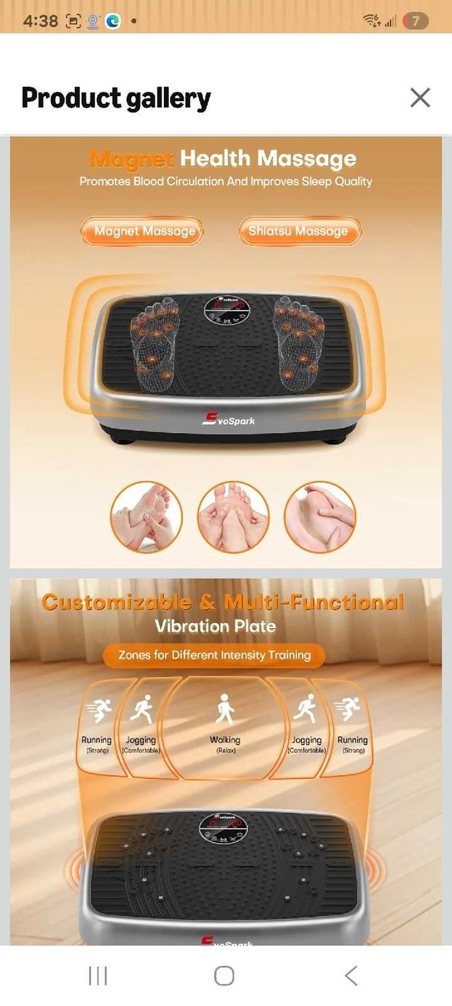 EvoSpark Vibration Plate Exercise Machine - photo 4