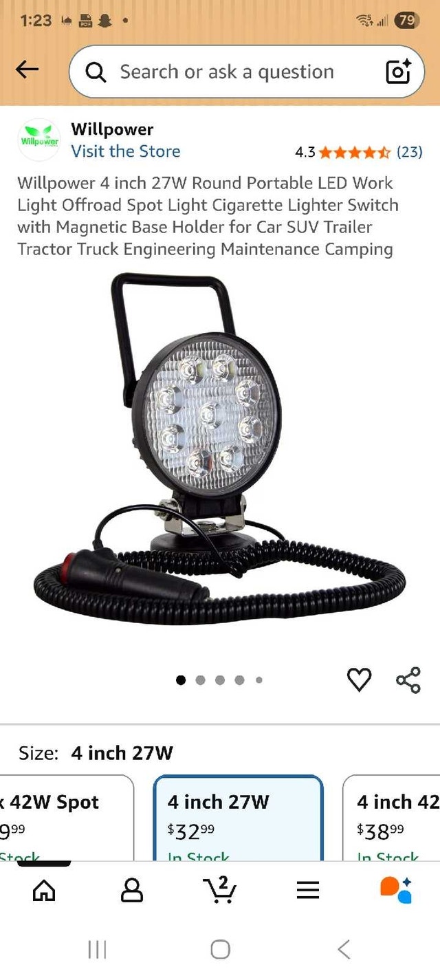 Round Portable LED Work Light