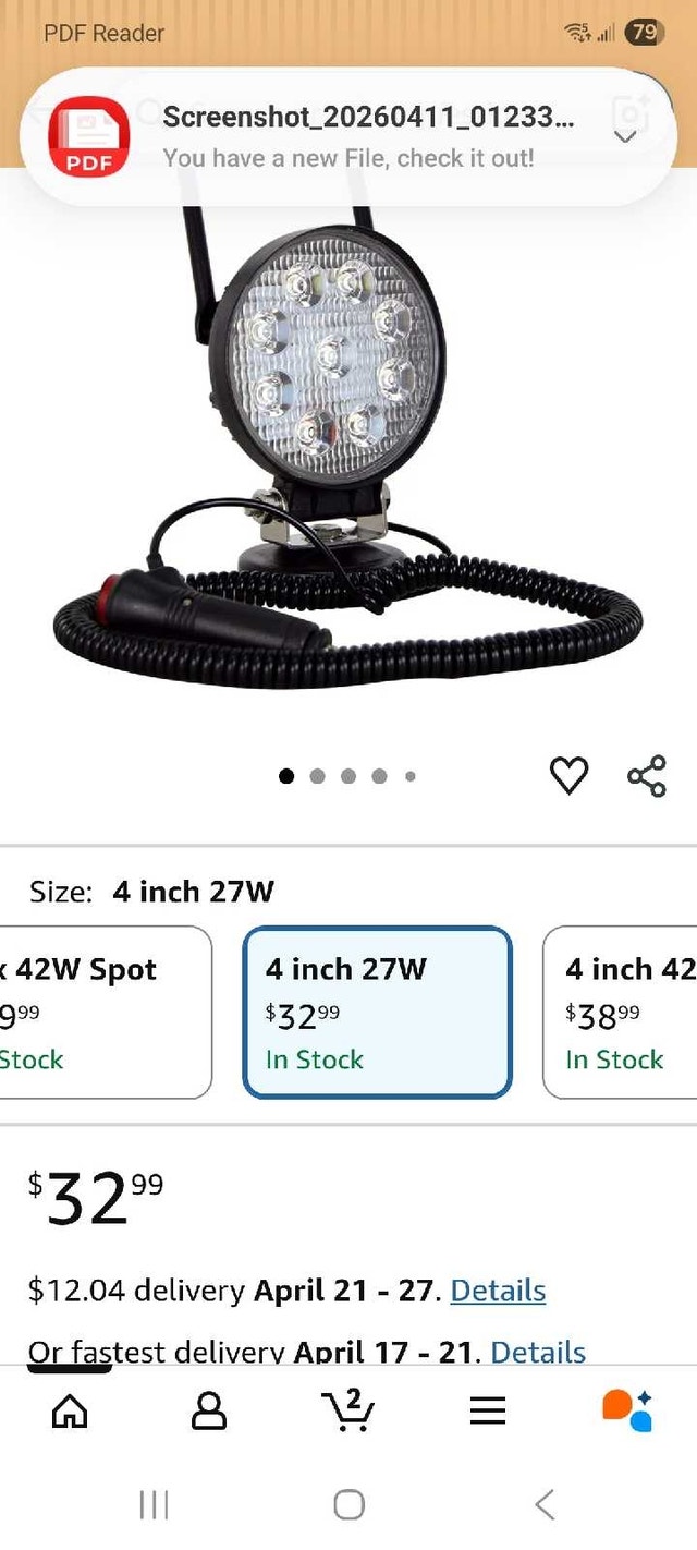 Round Portable LED Work Light - photo 2