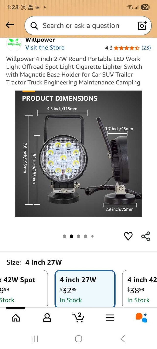 Round Portable LED Work Light - photo 3