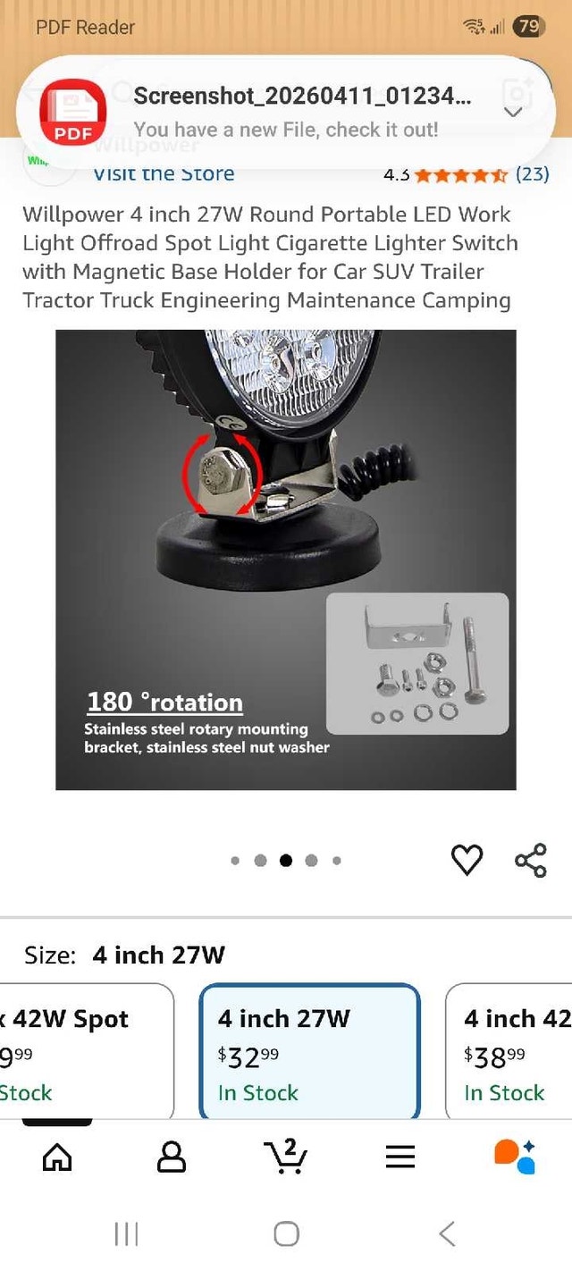 Round Portable LED Work Light - photo 4