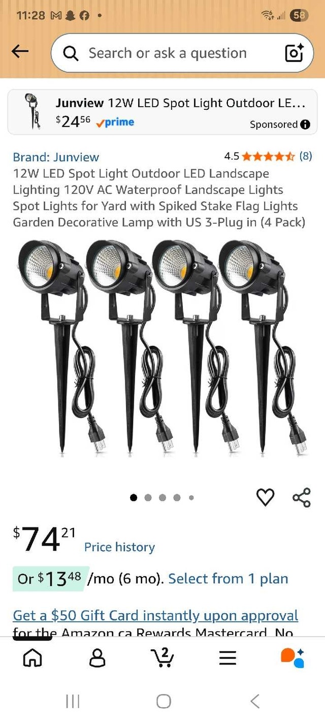 Junview 12W LED Spot Light 4-Pack