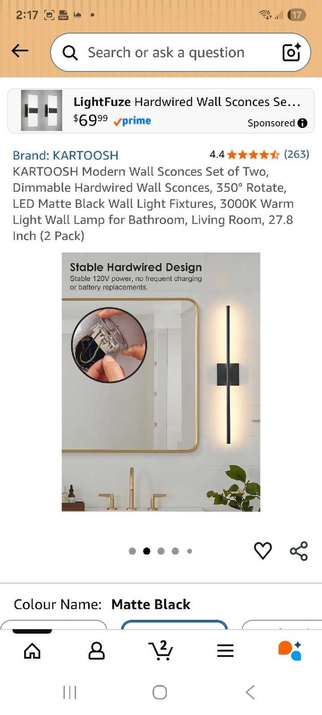 KARTOOSH Modern Wall Sconces Set of Two - photo 2
