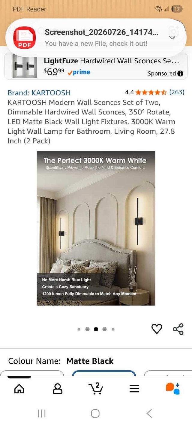 KARTOOSH Modern Wall Sconces Set of Two - photo 3