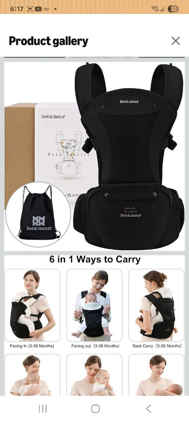 New open box Bebamour Baby Carrier - photo 3