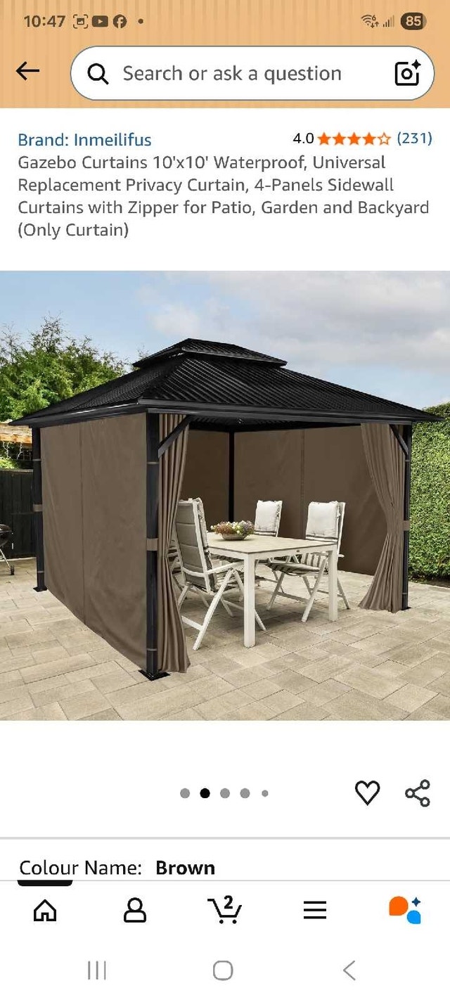 Inmeilifus Gazebo Curtains 10'x10' - photo 2