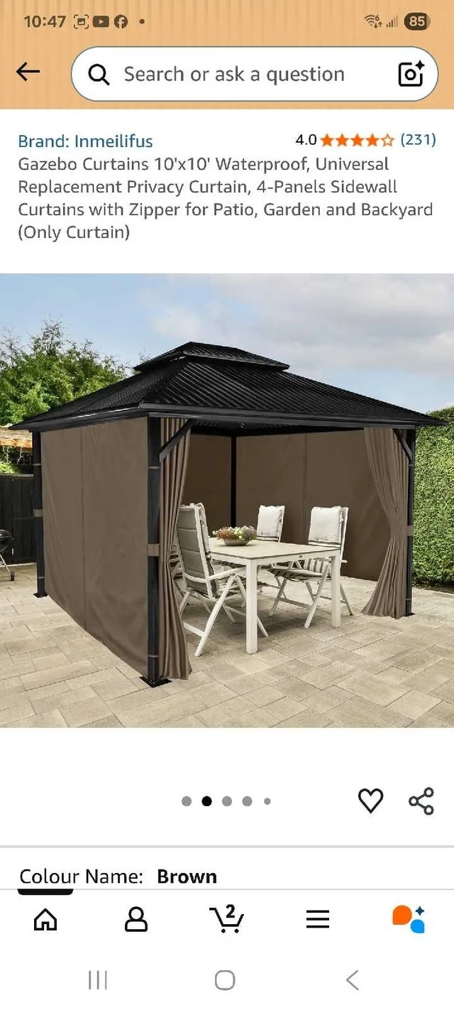 Inmeilifus Gazebo Curtains 10'x10' - photo 2