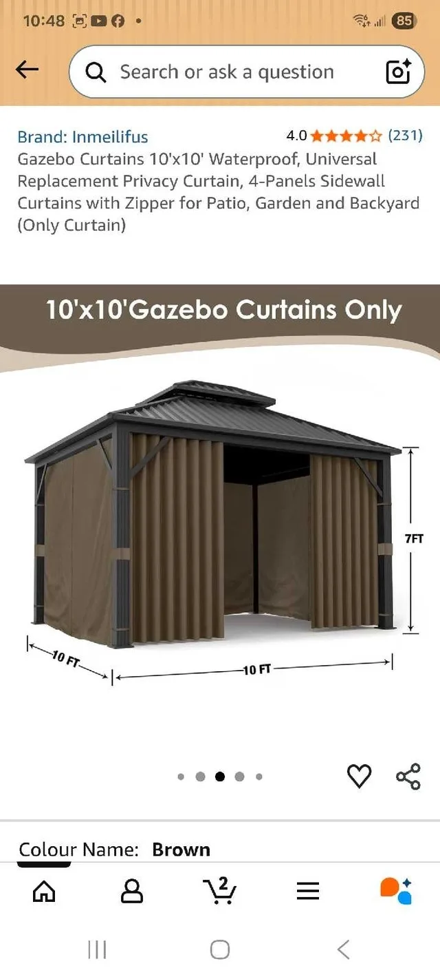 Inmeilifus Gazebo Curtains 10'x10' - photo 3