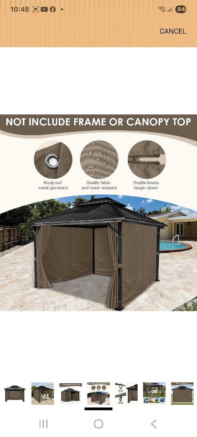 Inmeilifus Gazebo Curtains 10'x10' - photo 4