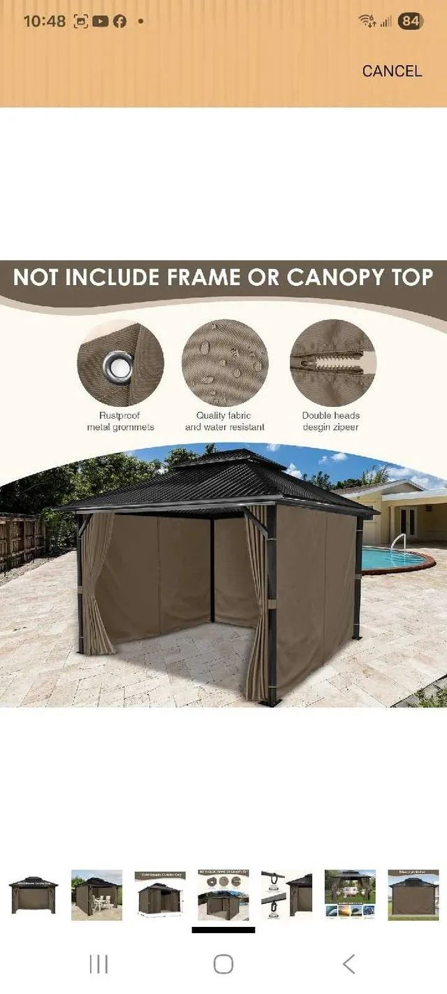 Inmeilifus Gazebo Curtains 10'x10' - photo 4