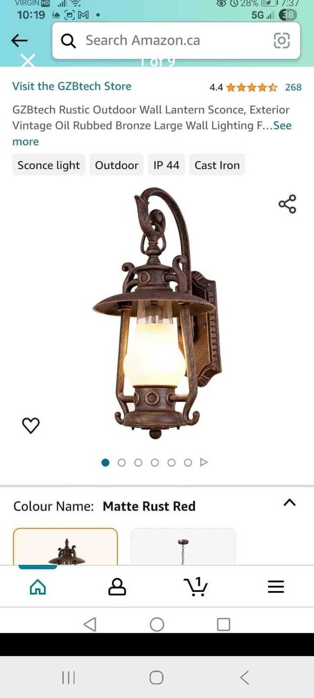 GZBtech Outdoor Wall Lantern