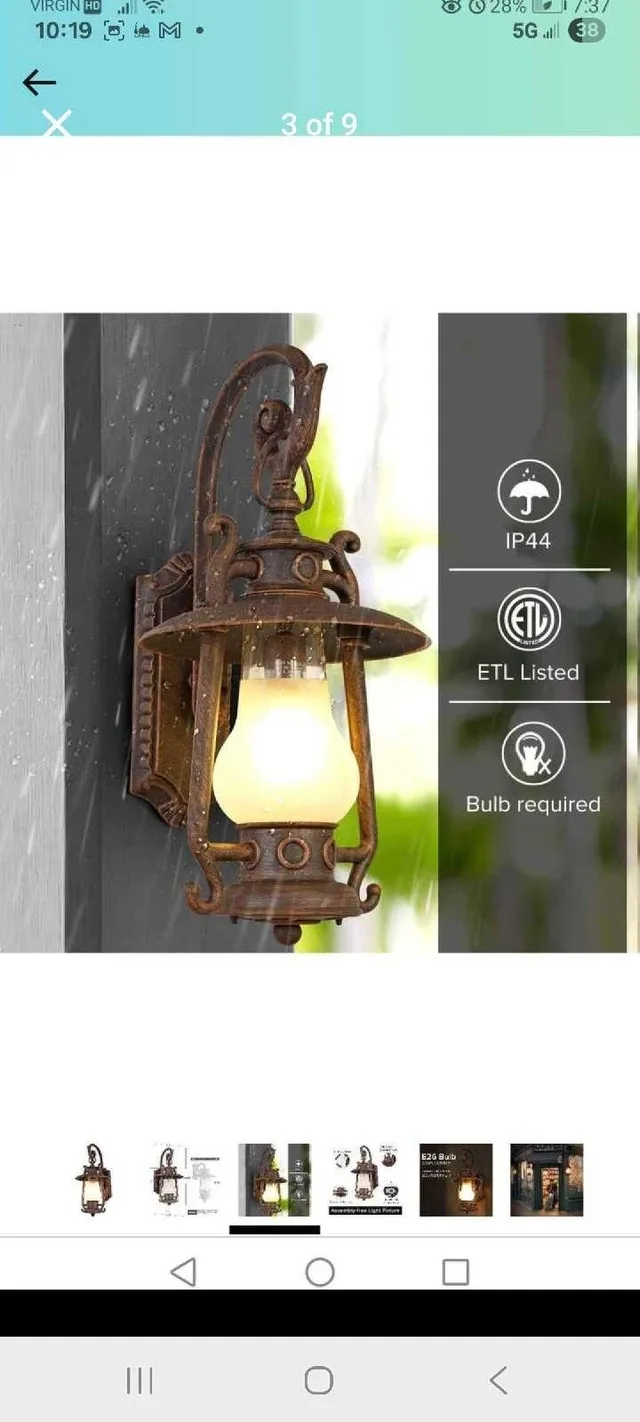 GZBtech Outdoor Wall Lantern - photo 3