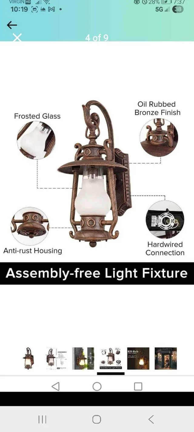 GZBtech Outdoor Wall Lantern - photo 4