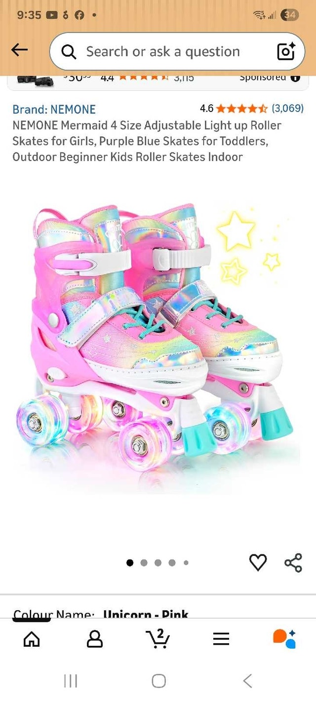 New in Box Nemone Roller Skates size Large