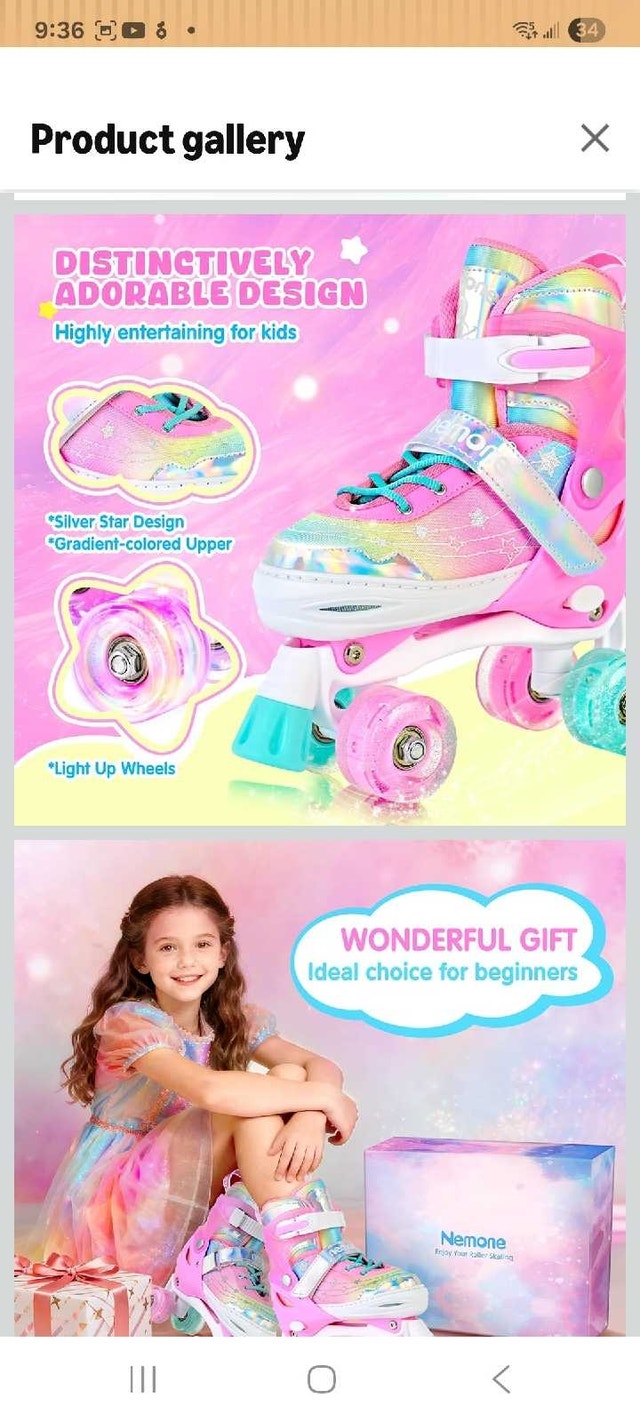 New in Box Nemone Roller Skates size Large - photo 3