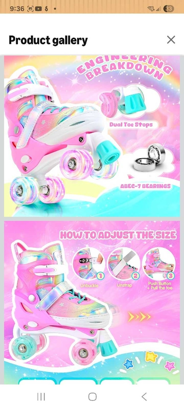 New in Box Nemone Roller Skates size Large - photo 5