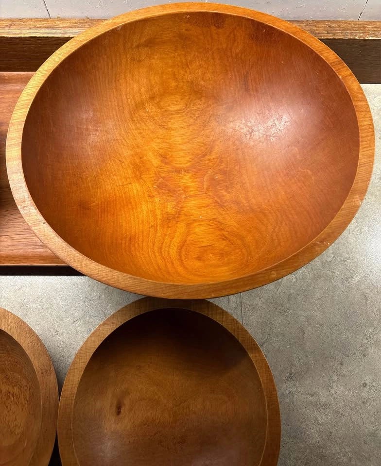 #1 Vintage MCM Baribocraft Canada Solid Maple Salad Set - photo 4