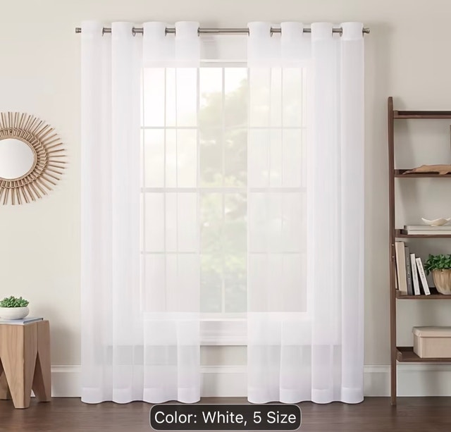 NEW :2pcs Sheer Curtains - Semi-Transparent - Polyester Fabric