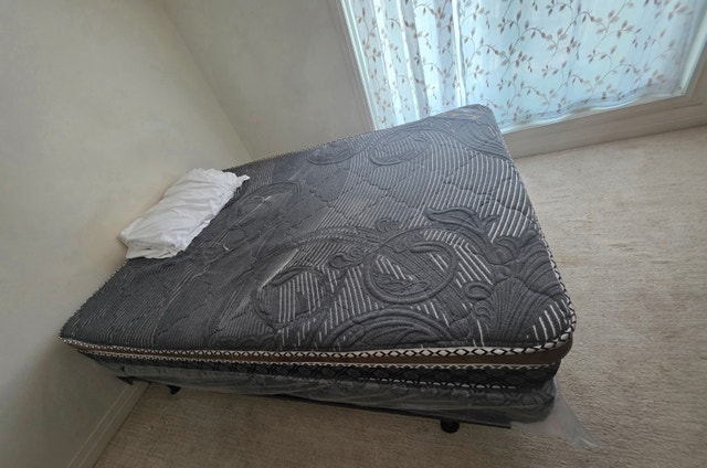 Moveout sale: Queen-Sized Mattress, Spring Board, and Bed Frame