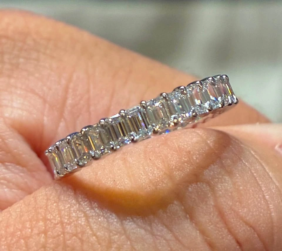14k 1.62ct emerald cut lab diamond size 6.5 - photo 2