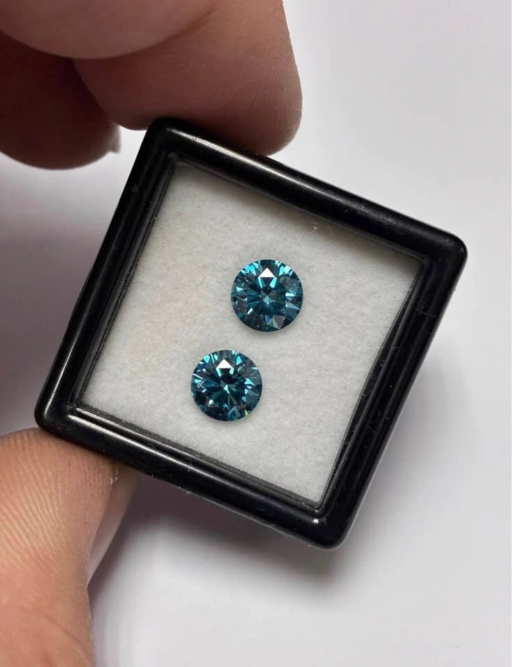 1.8ct blue lab diamond matching pair - photo 4